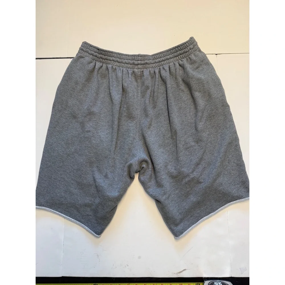 Jordan Jumpman Air Fleece Shorts Mens XXL Gray Black Logo Raw Hem Athletic Gym